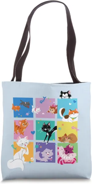 Disney Cats Figaro and Friends Stylized Animated Pets Tote Bag