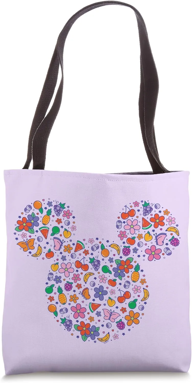 Disney Mickey Mouse Icon Fruit & Flowers Summer Vacation Tote Bag