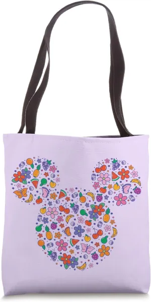 Disney Mickey Mouse Icon Fruit & Flowers Summer Vacation Tote Bag