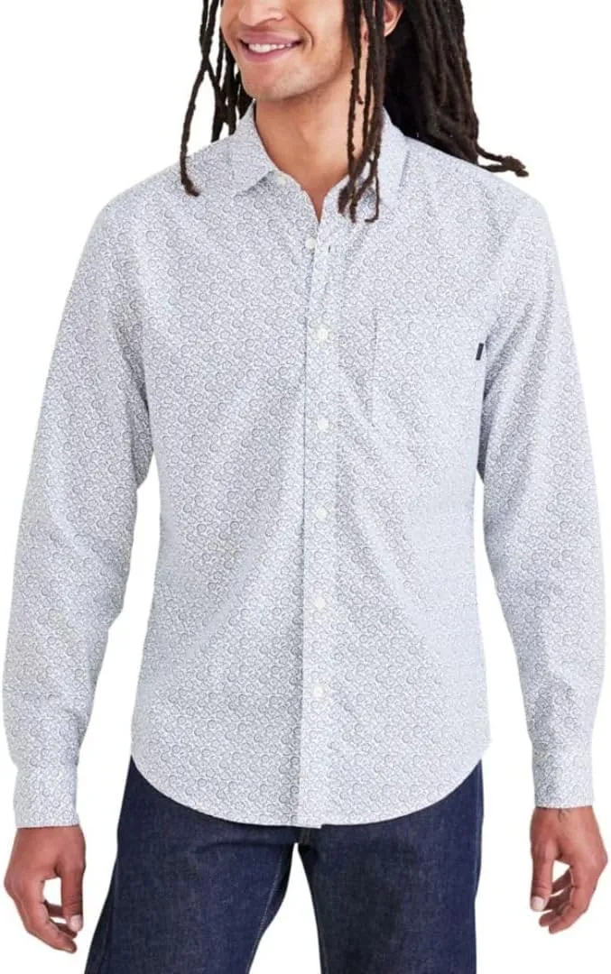 DOCKERS Men's Slim Fit Long Sleeve Casual Shirt