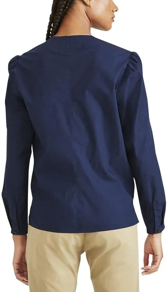 Dockers Women's Classic Fit Long Sleeve V-neck Shirt