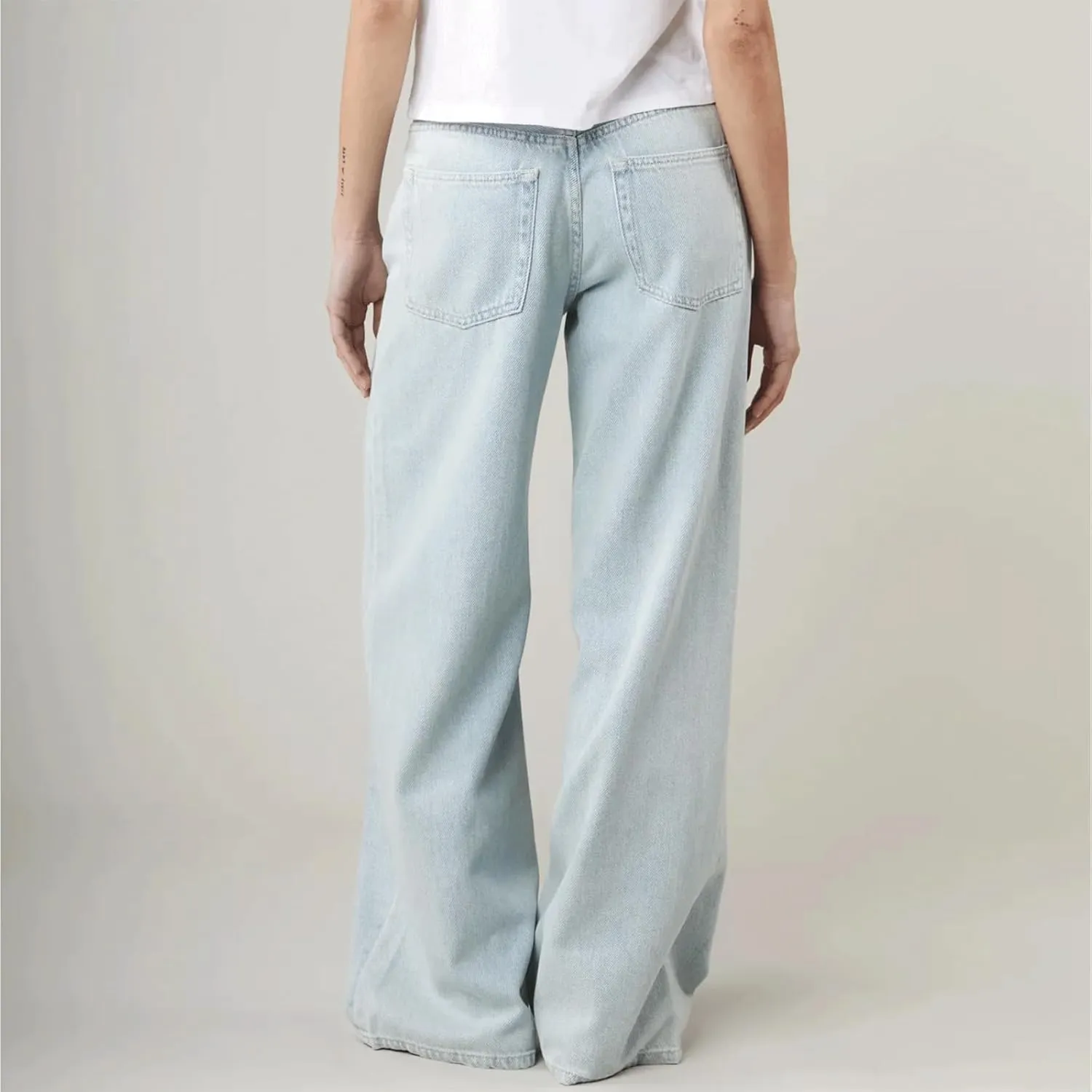 Drawstring Jeans Women Wide Leg Baggy Denim Pants Streetwear Vintage Y2K Clean Girl Cute Jeans