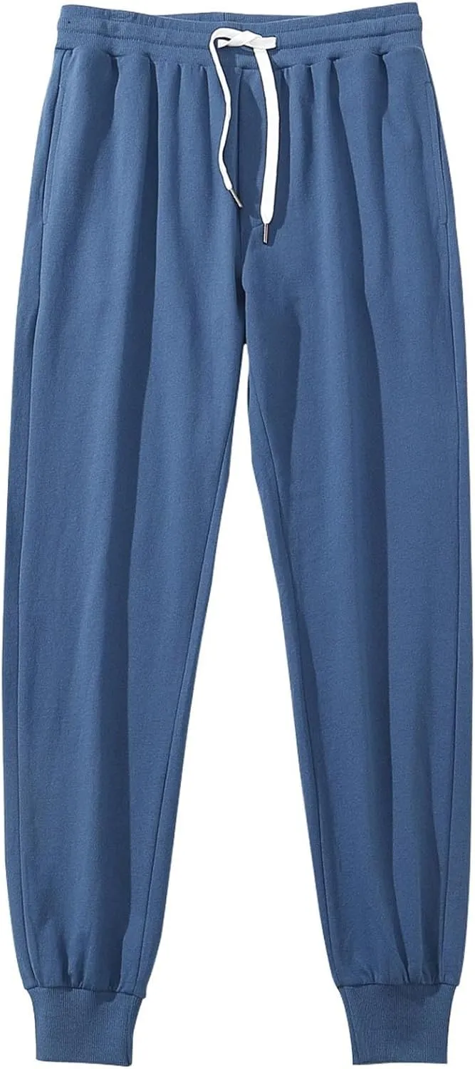 Drawstring Sweatpants Men Slim Fit Jogger Style Bottoms Workout Lounge Pants Daily Wear Elastic Waist Comfy