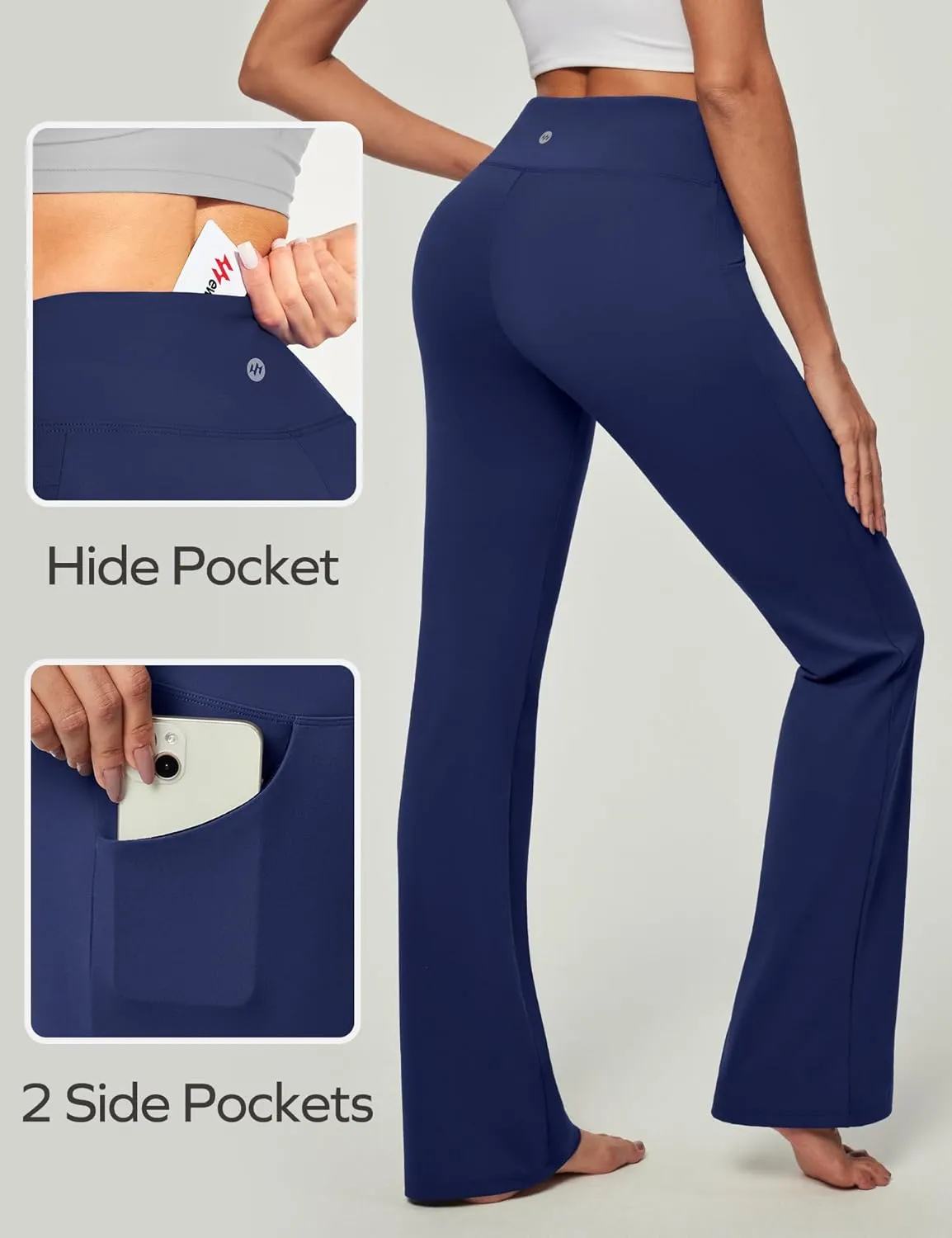 Ewedoos Bootcut Yoga Pants with Pockets for Women Wide Leg Pants Woman High Waisted Stretchy Work Pants for Yoga Workout