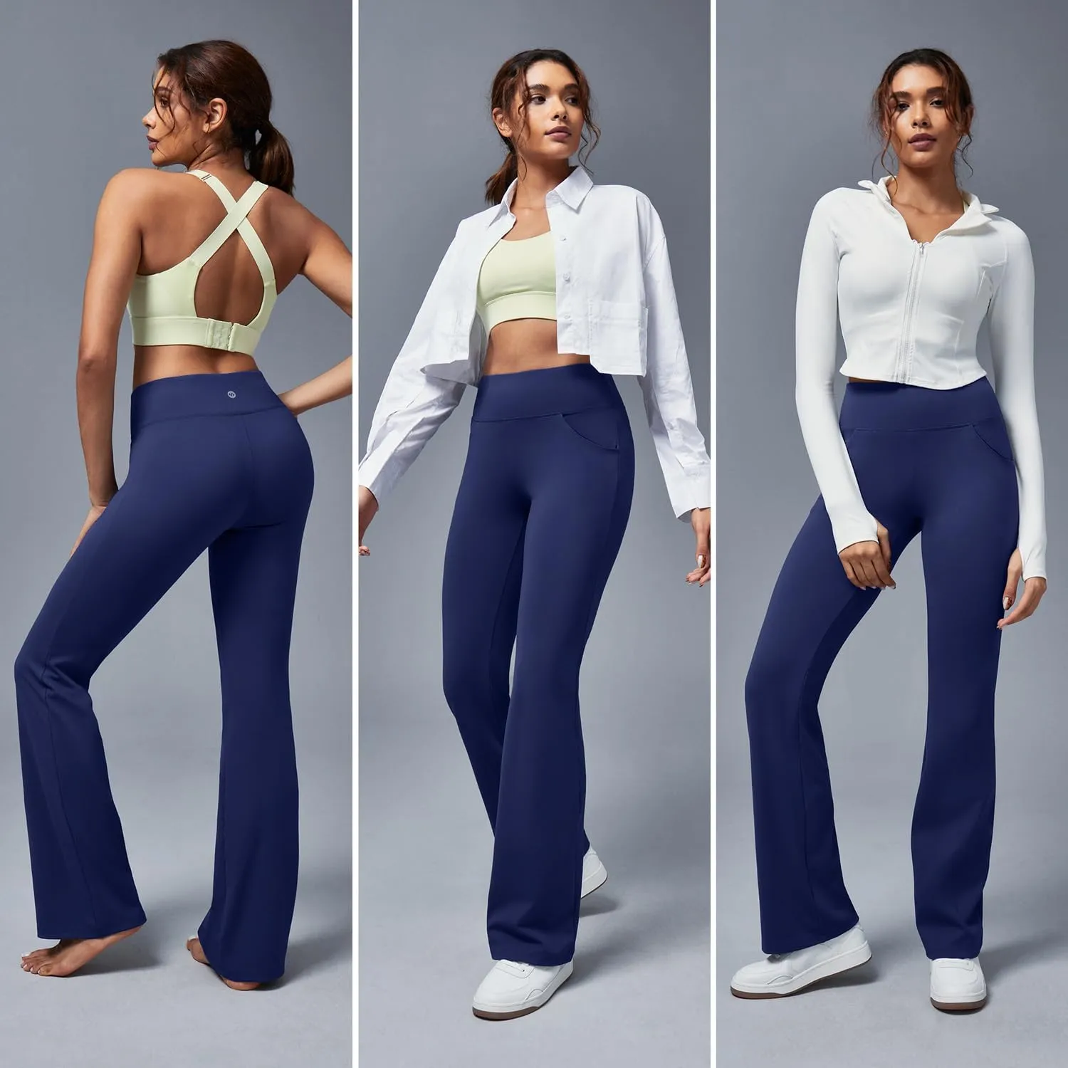 Ewedoos Bootcut Yoga Pants with Pockets for Women Wide Leg Pants Woman High Waisted Stretchy Work Pants for Yoga Workout