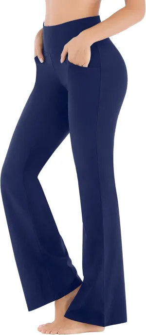 Ewedoos Bootcut Yoga Pants with Pockets for Women Wide Leg Pants Woman High Waisted Stretchy Work Pants for Yoga Workout