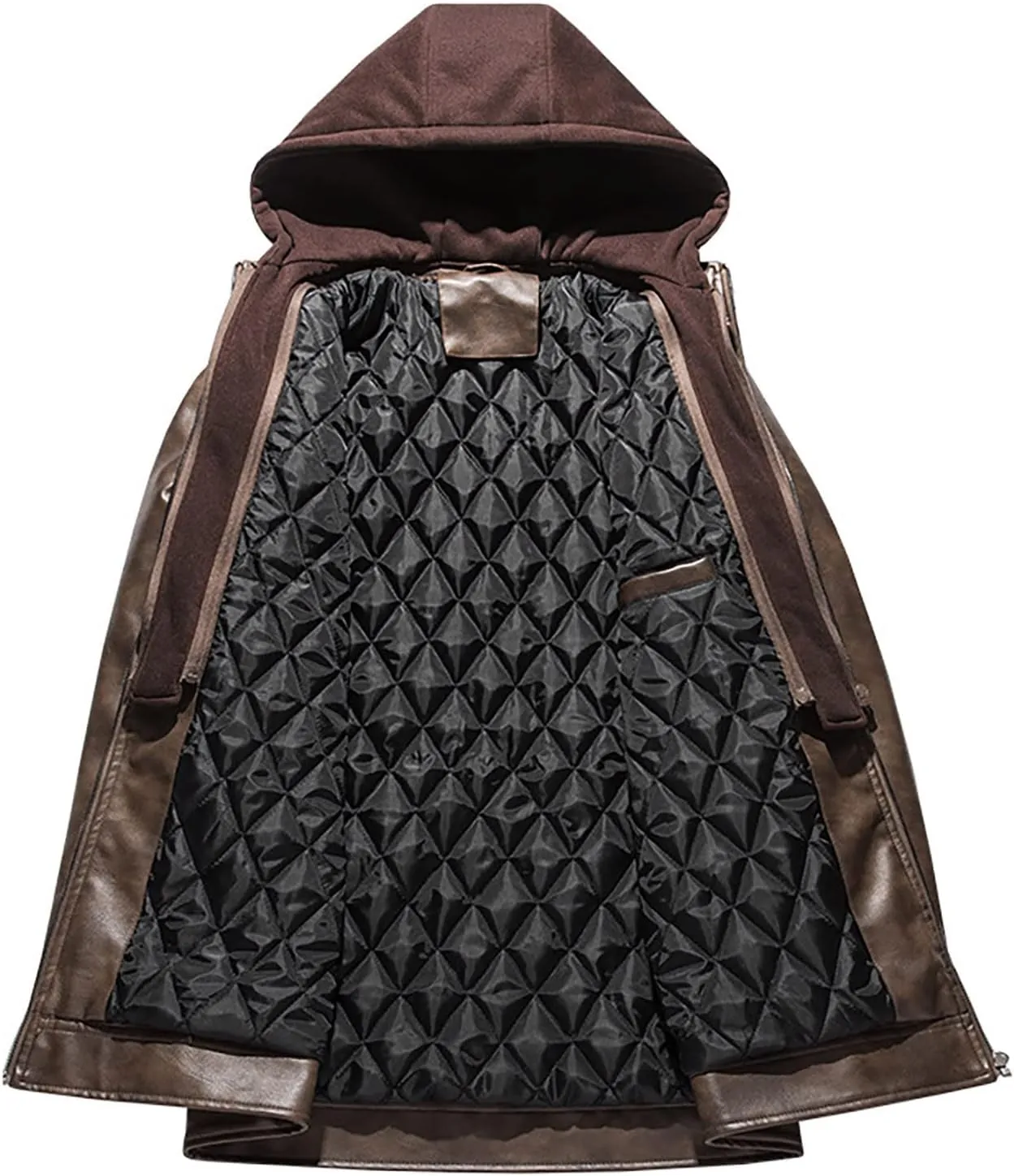 Faux Leather Jackets for Men,Big and Tall Slim Sherpa Lined Winter Warm Outwear Bomber Motorcycle Coats with Pocket