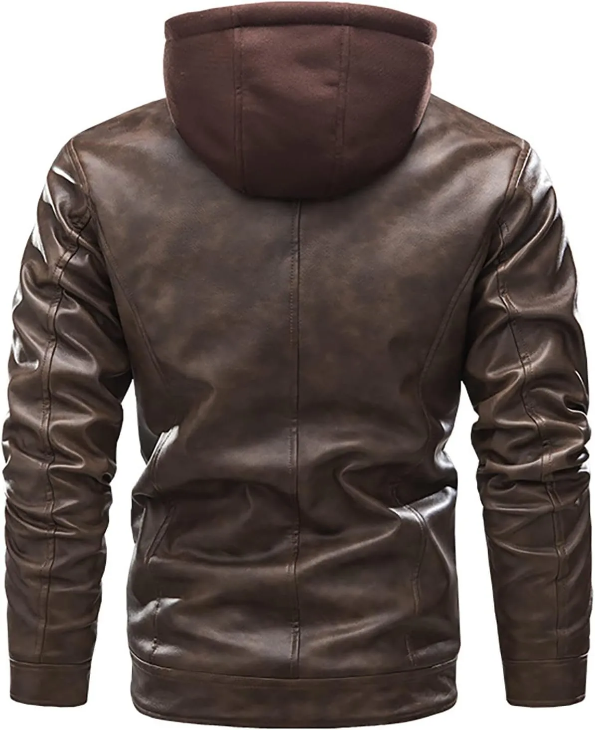 Faux Leather Jackets for Men,Big and Tall Slim Sherpa Lined Winter Warm Outwear Bomber Motorcycle Coats with Pocket