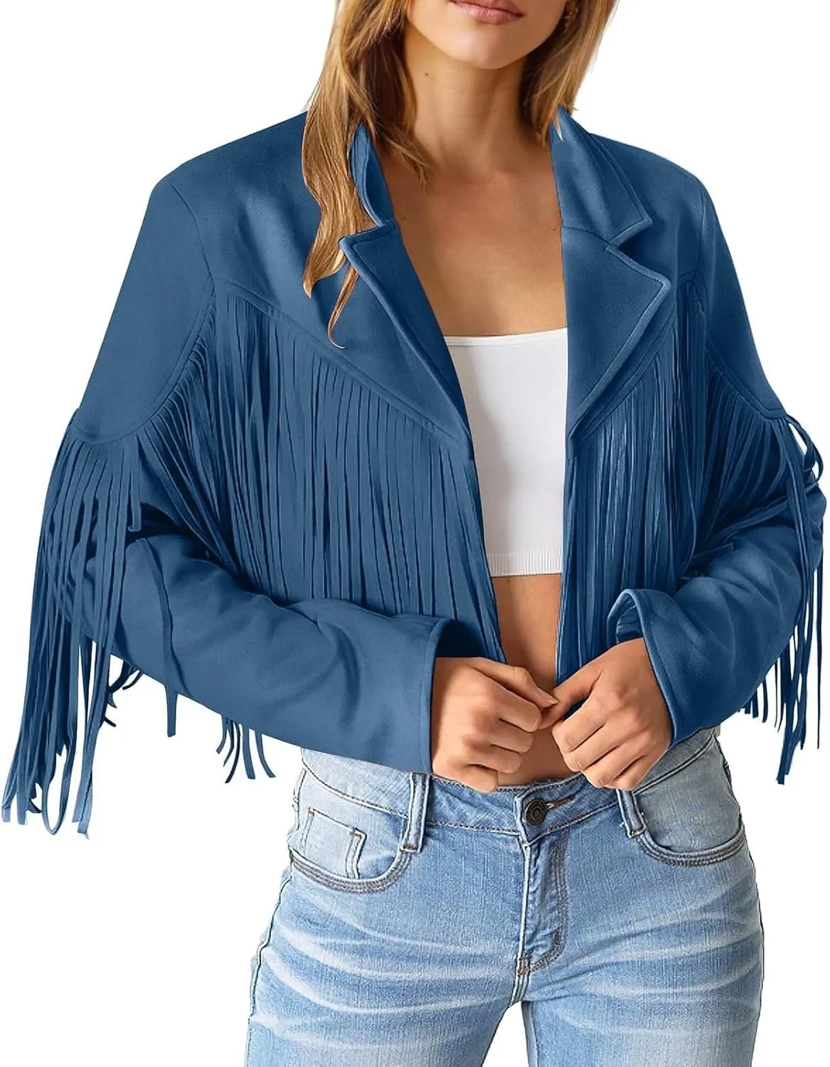 Faux Leather Jackets for Women 2025 Fashion Moto Biker Jacket Fall Winter Fringe Cowboy Cropped Jacket Cool Cardigan
