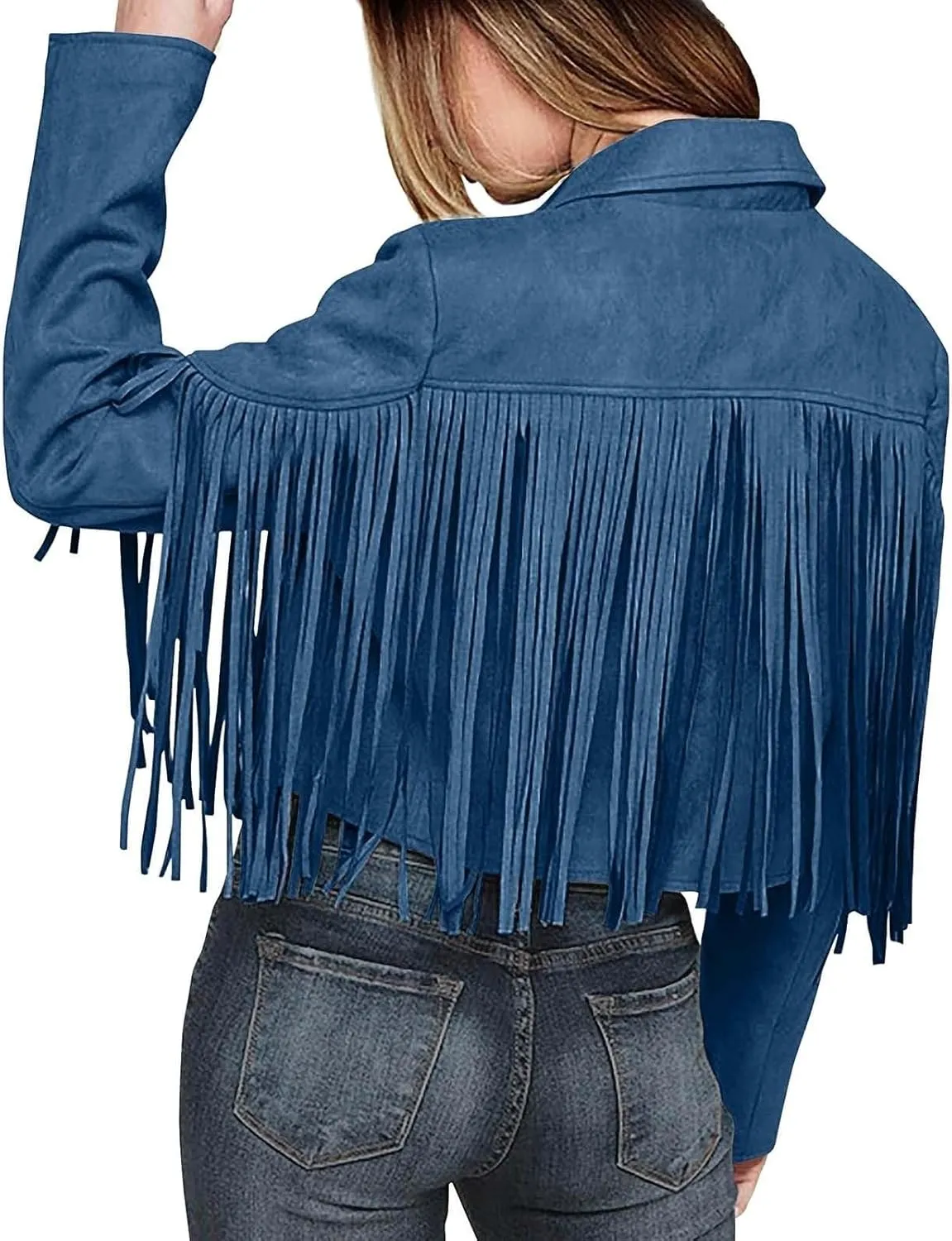 Faux Leather Jackets for Women 2025 Fashion Moto Biker Jacket Fall Winter Fringe Cowboy Cropped Jacket Cool Cardigan