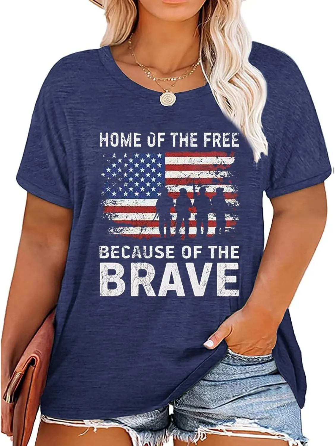 FCHICH Plus Size We The People 1776 Tshirt Women American Flag Graphic Patriotic Tees Casual Short Sleeve 4th of July Shirt
