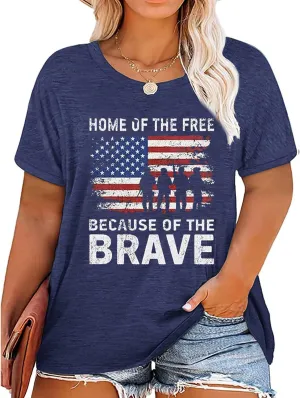 FCHICH Plus Size We The People 1776 Tshirt Women American Flag Graphic Patriotic Tees Casual Short Sleeve 4th of July Shirt