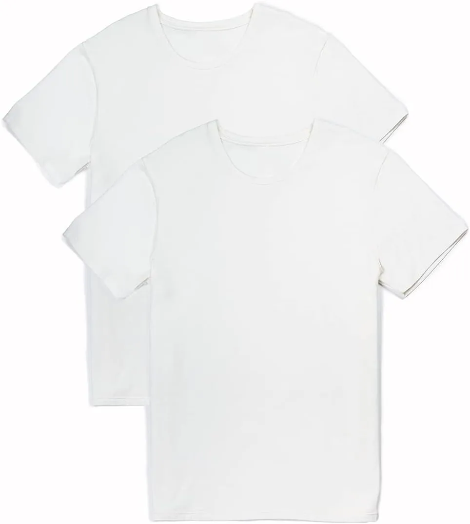 Fishers Finery Men's Classic Crew Neck Comfort Soft Keep Tucked Undershirt - Breathable Cotton Modal Blend T-Shirt