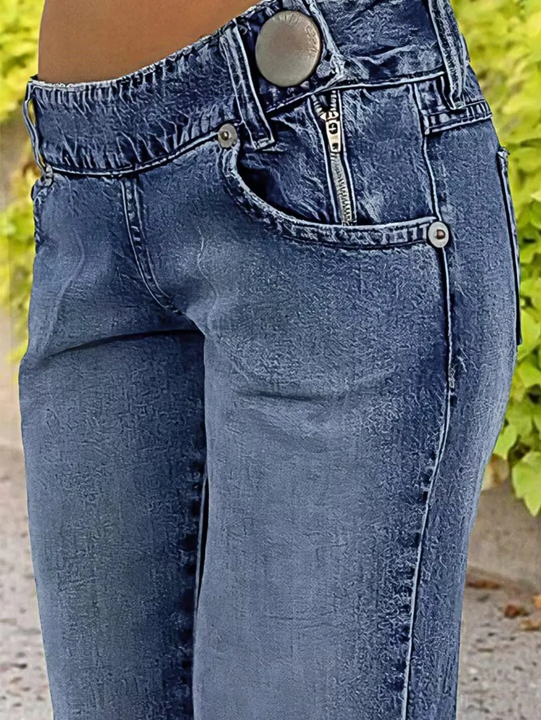 Flamingals Low Rise Flare Jeans for Women Trendy Y2K Button Side Bell Bottom Bootcut Jeans
