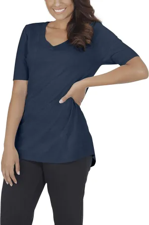 Fruit of the Loom Women's Crafted Comfort Relaxed Fit Tri-Blend Tees, Short & Long Sleeve
