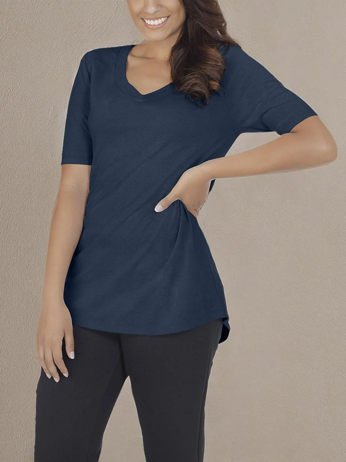 Fruit of the Loom Women's Crafted Comfort Relaxed Fit Tri-Blend Tees, Short & Long Sleeve