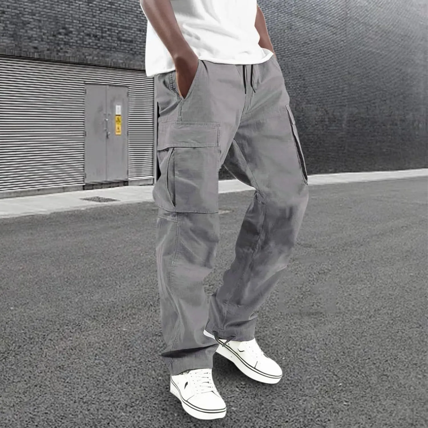 Fxbar Mens Cargo Pants Baggy Outdoor Waterproof Hiking Work Pants Stretch Multi Pockets Lightweight Classic Tactical Pants