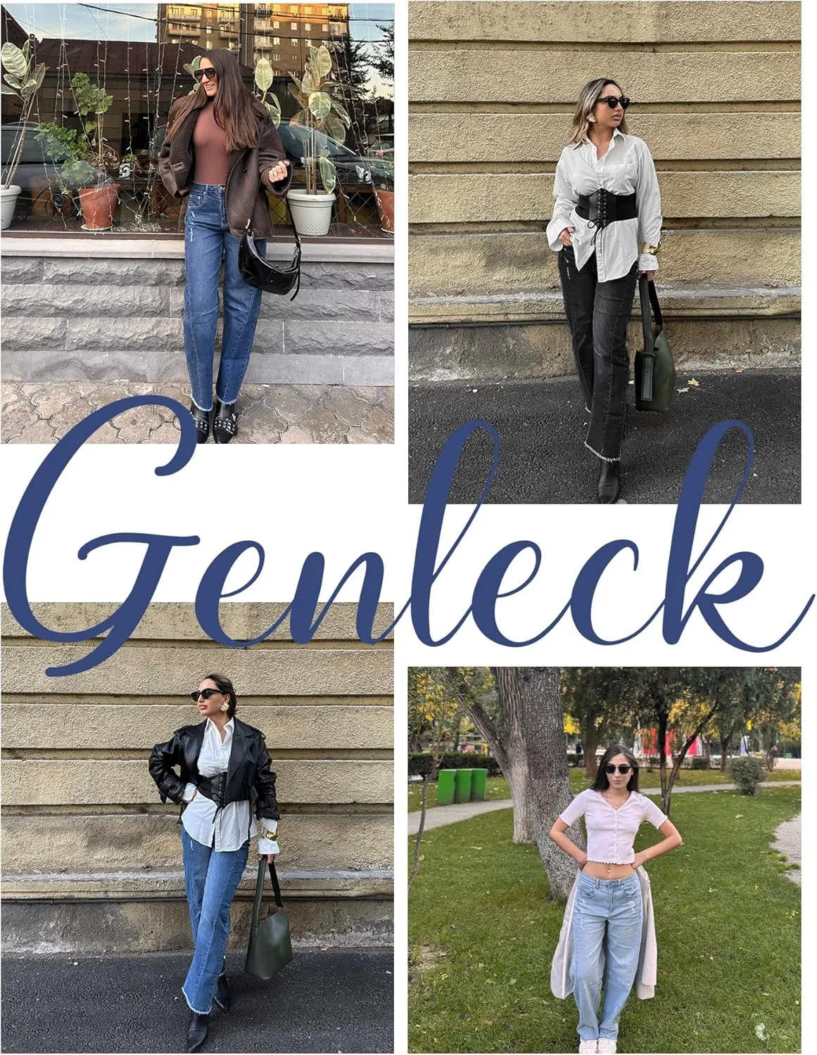 Genleck Barrel Jeans Women Wide Leg - Vintage Baggy Ripped Jeans Y2k Boyfriend Ankle Denim Pants