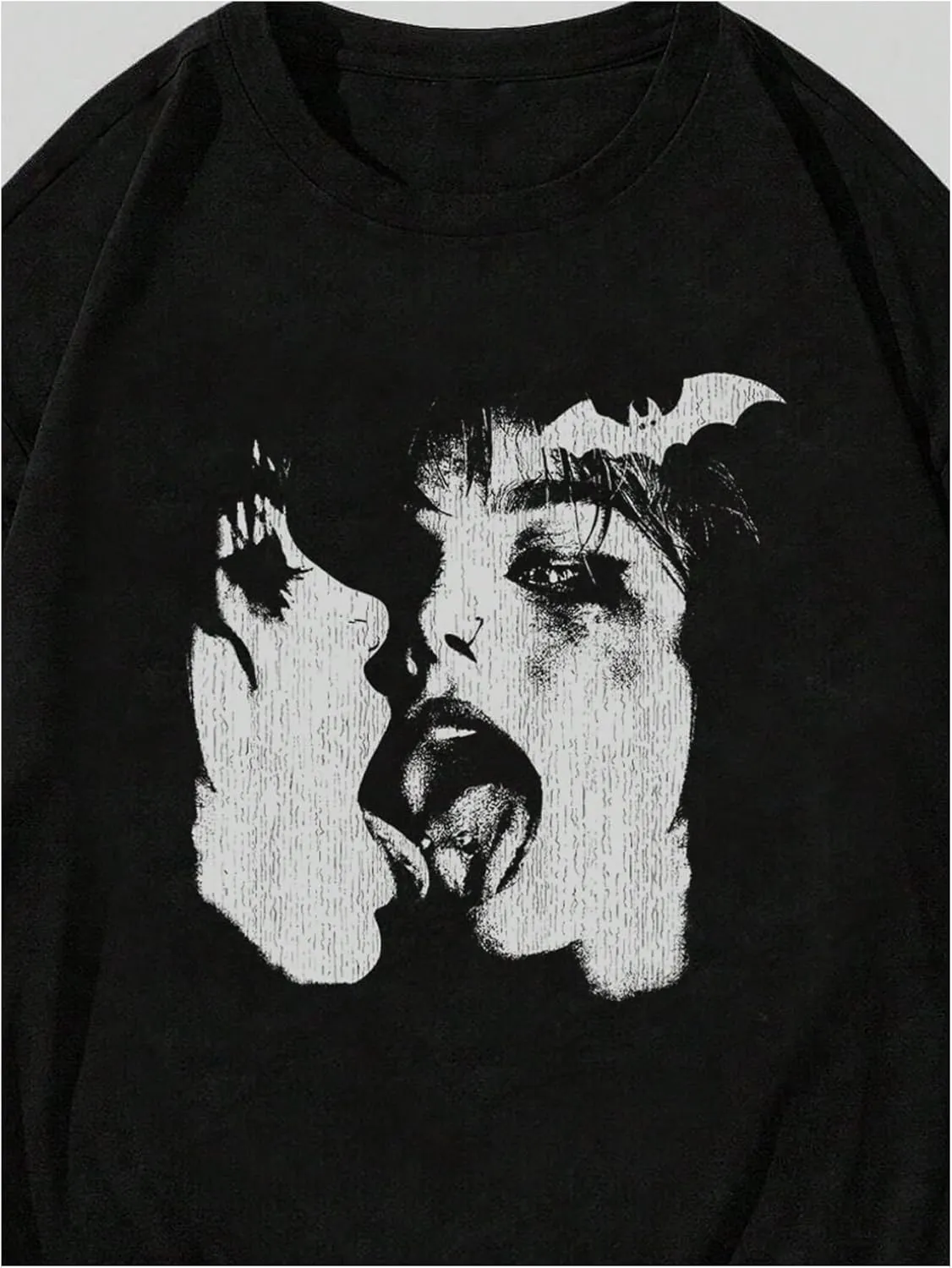 GORGLITTER Men's Figure Graphic Crewneck Tee Oversized Short Sleeve Drop Shoulder Gothic T Shirt Tops
