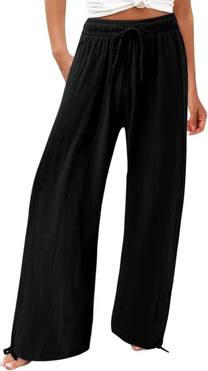 High Waisted Palazzo Pants for Women, Wide Leg Trousers Women, Casual Boho Pants with Pockets for Work or Lounge