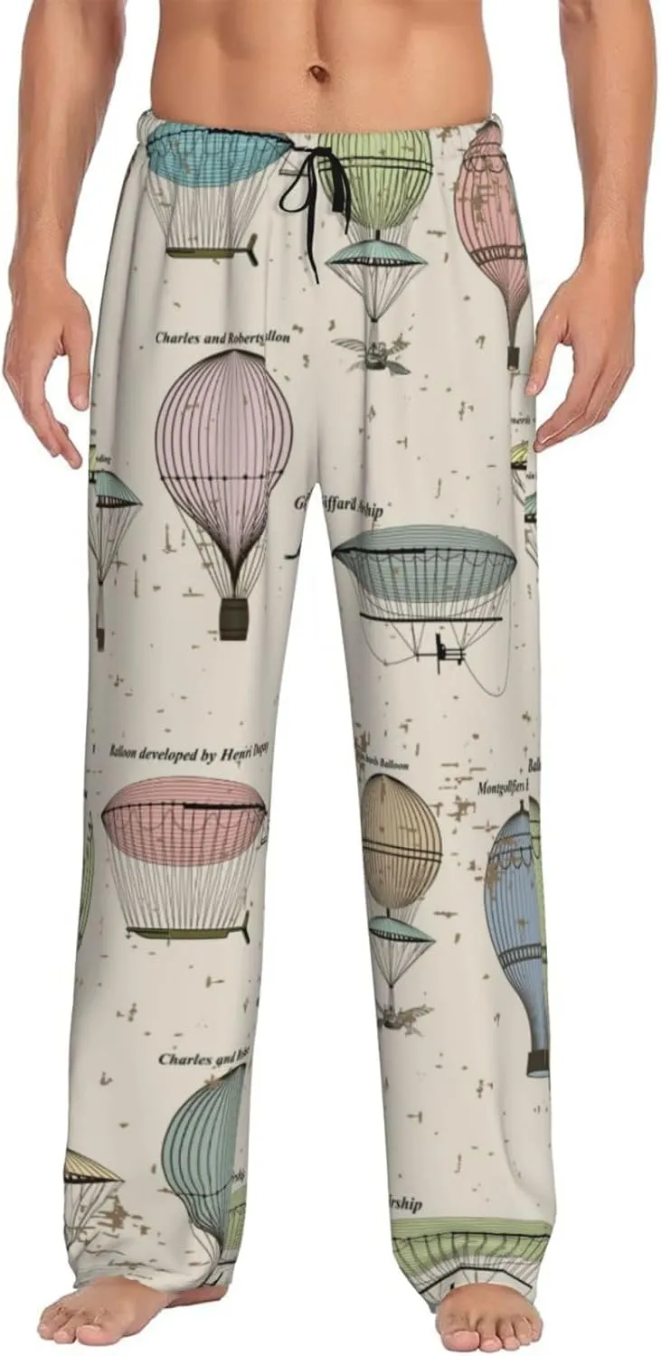 Hot Air Balloon Men'S Pajama Pants Soft Cozy Lounge Sleep Pants Casual Pj Bottoms Trousers
