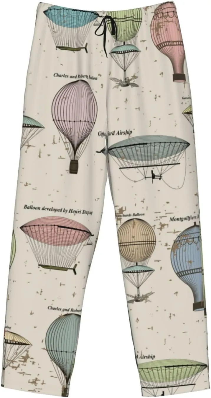 Hot Air Balloon Men'S Pajama Pants Soft Cozy Lounge Sleep Pants Casual Pj Bottoms Trousers