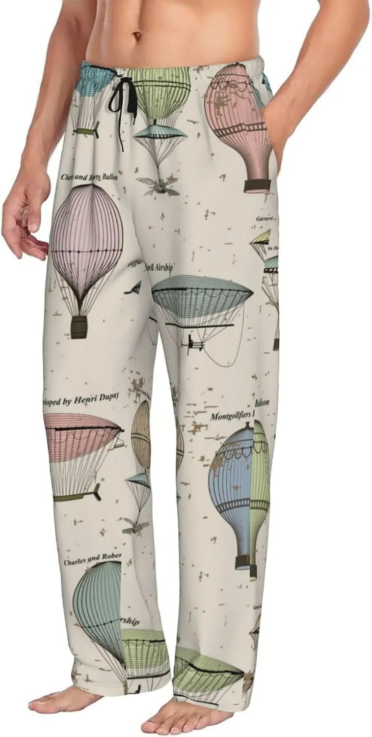 Hot Air Balloon Men'S Pajama Pants Soft Cozy Lounge Sleep Pants Casual Pj Bottoms Trousers