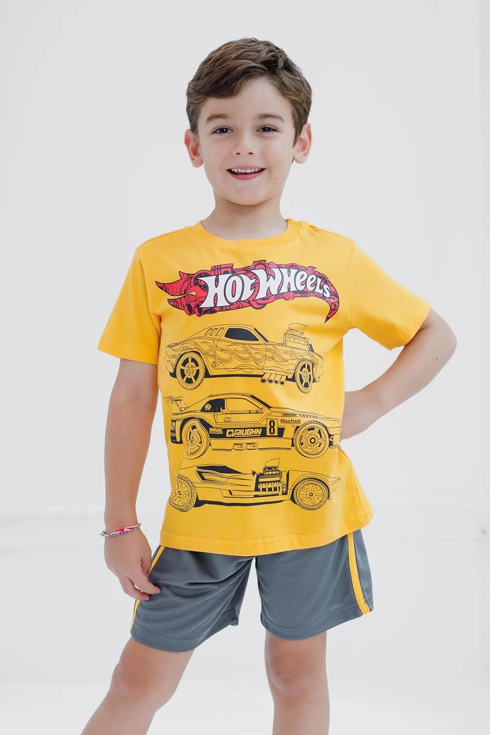 Hot Wheels T-Shirt and Mesh Shorts Outfit Set Toddler to Big Kid