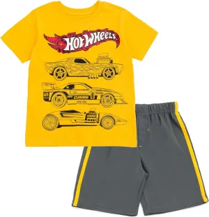 Hot Wheels T-Shirt and Mesh Shorts Outfit Set Toddler to Big Kid