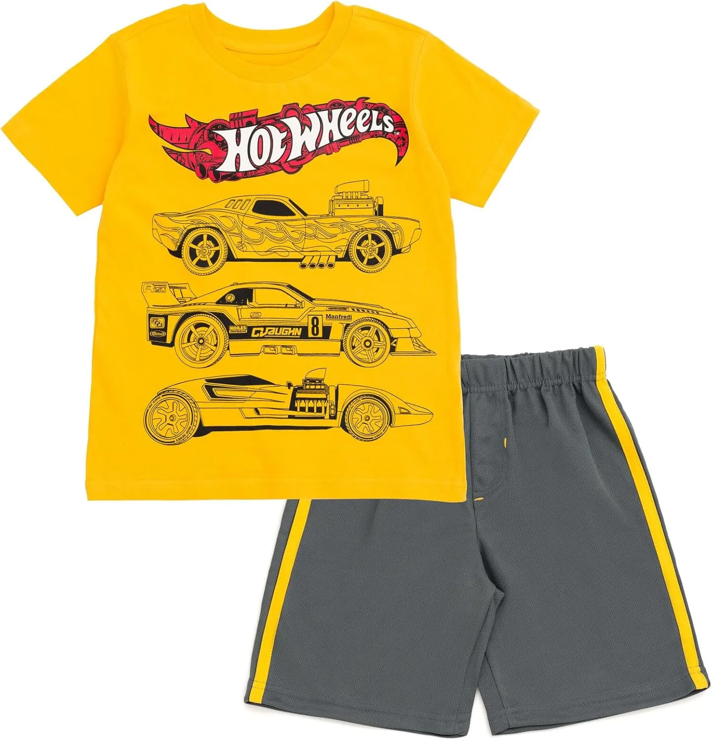 Hot Wheels T-Shirt and Mesh Shorts Outfit Set Toddler to Big Kid
