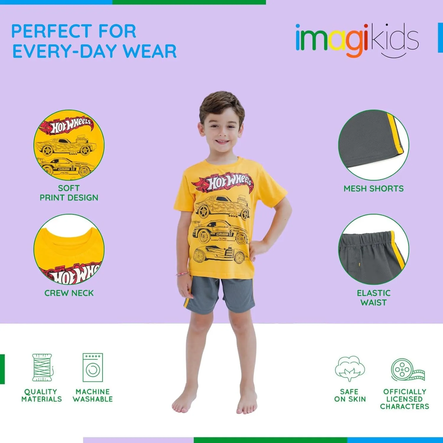 Hot Wheels T-Shirt and Mesh Shorts Outfit Set Toddler to Big Kid