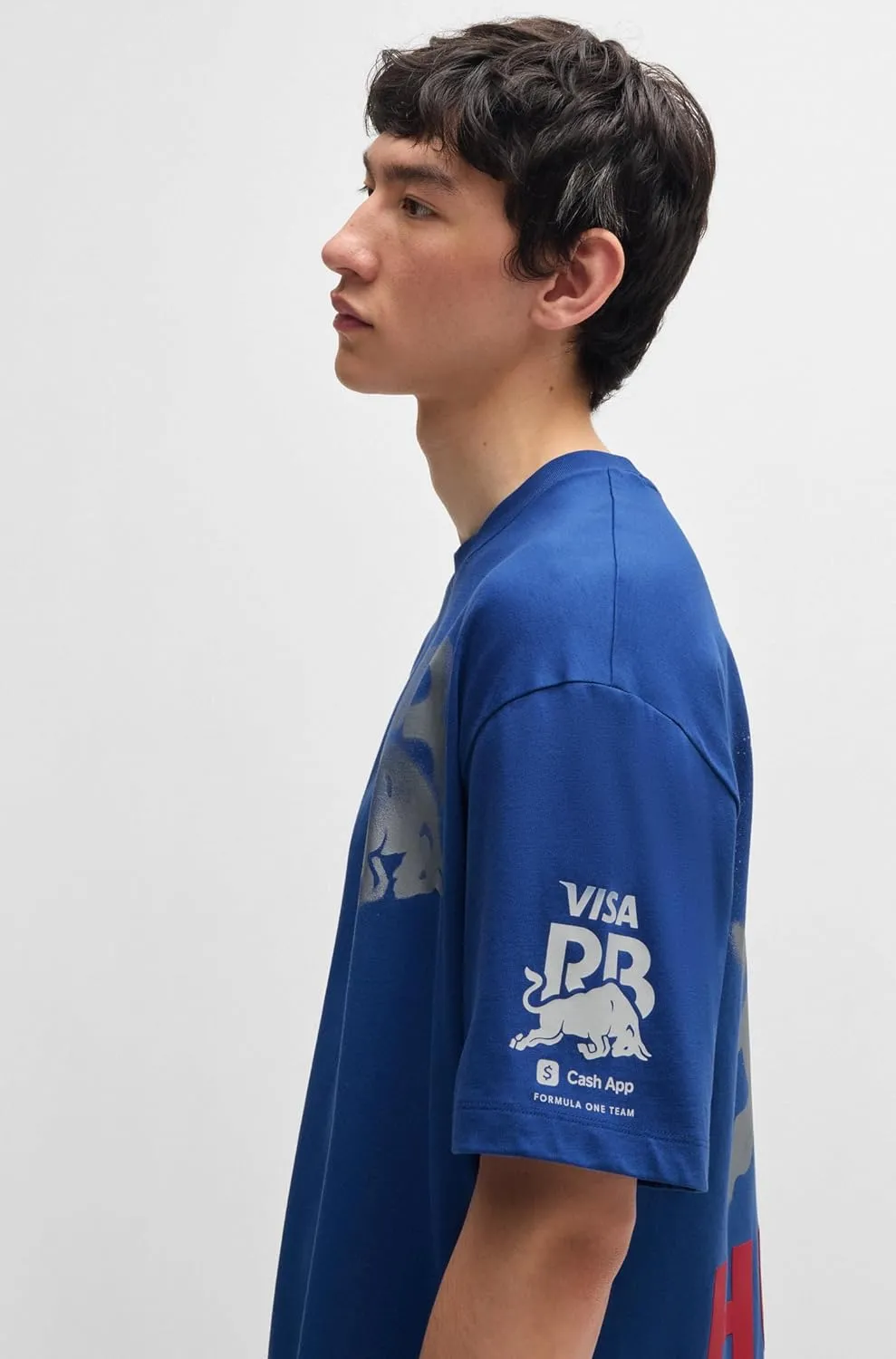 HUGO Men's F1 2024 Racing Bull Team Back Logo Tshirt
