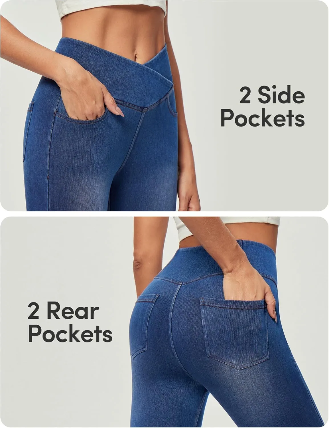 IUGA Stretchy High Waisted Jeans for Women Jeggings Tummy Control Skinny Jeans Work Pants with Pockets