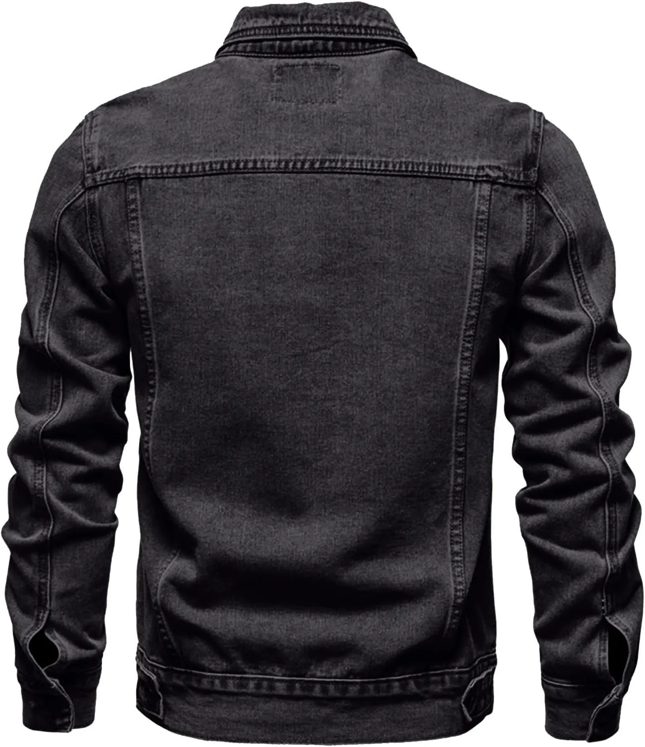 Jean Jacket For Men, Men'S Casual Workwear Long Sleeve Lapel Collar Denim Jacket Loose Multi Pocket Coat