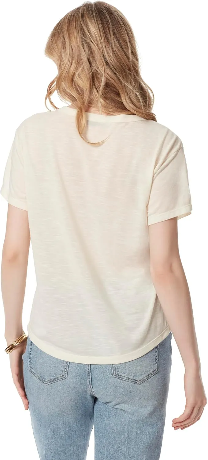 Jessica Simpson Women's Harlow Crew Neck Single Chest Pocket Tee Shirt Standard