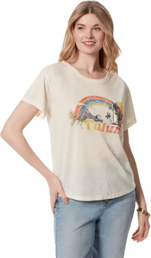 Jessica Simpson Women's Harlow Crew Neck Single Chest Pocket Tee Shirt Standard