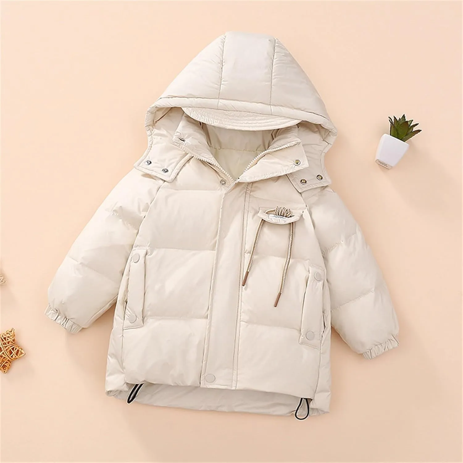Kids Toddler Baby Girls Boys Winter Warm Thick Solid Cotton Long Sleeve Padded Jacket Coat Clothes 5t Boys Jacket