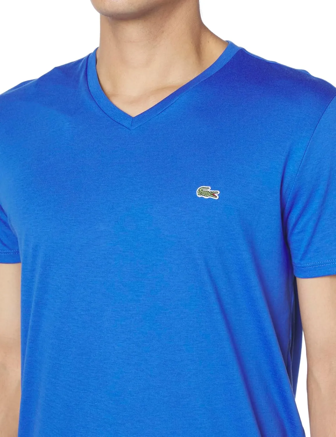 Lacoste Men's Short Sleeve V-Neck Pima Cotton Jersey T-Shirt