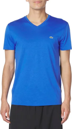 Lacoste Men's Short Sleeve V-Neck Pima Cotton Jersey T-Shirt