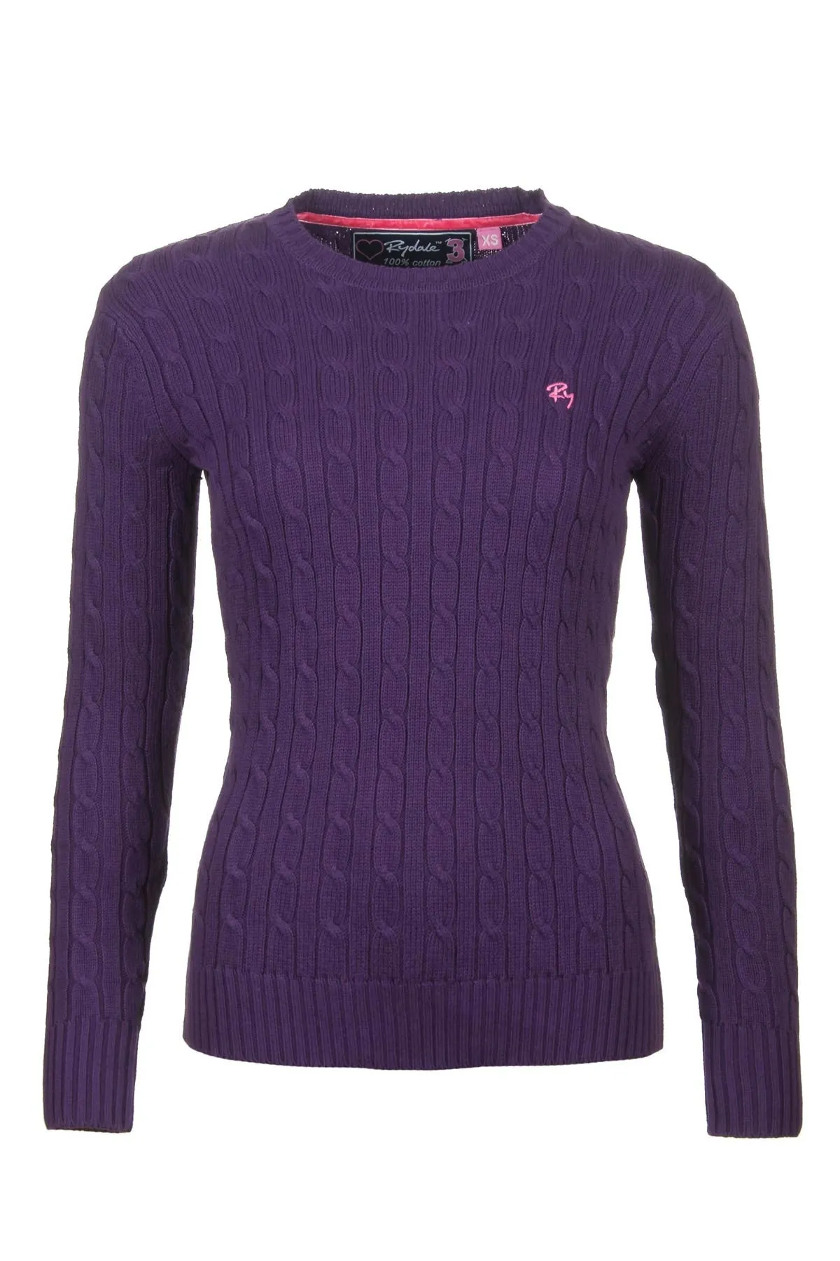 Ladies Crew Neck Cable Knit Jumper