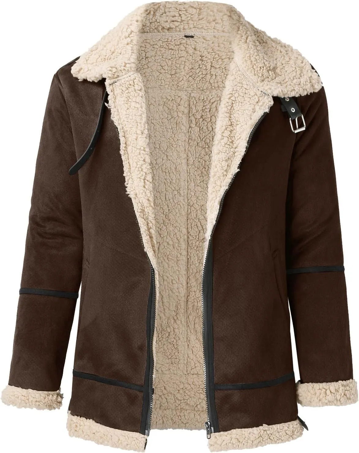 LCMTWX Men's Thick Thermal Winter Jacket Stand Collar Knitted Splice Sweater Coat Casual Cardigan Stylish Mens Puffer