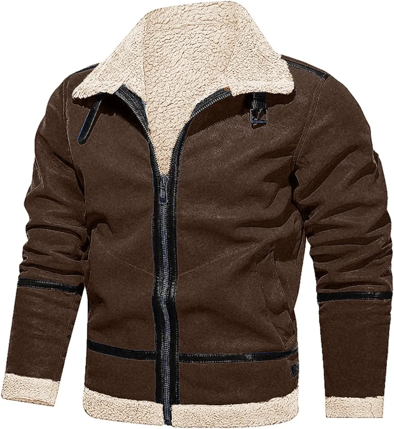 LCMTWX Men's Thick Thermal Winter Jacket Stand Collar Knitted Splice Sweater Coat Casual Cardigan Stylish Mens Puffer