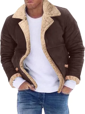 LCMTWX Men's Thick Thermal Winter Jacket Stand Collar Knitted Splice Sweater Coat Casual Cardigan Stylish Outwear Mens