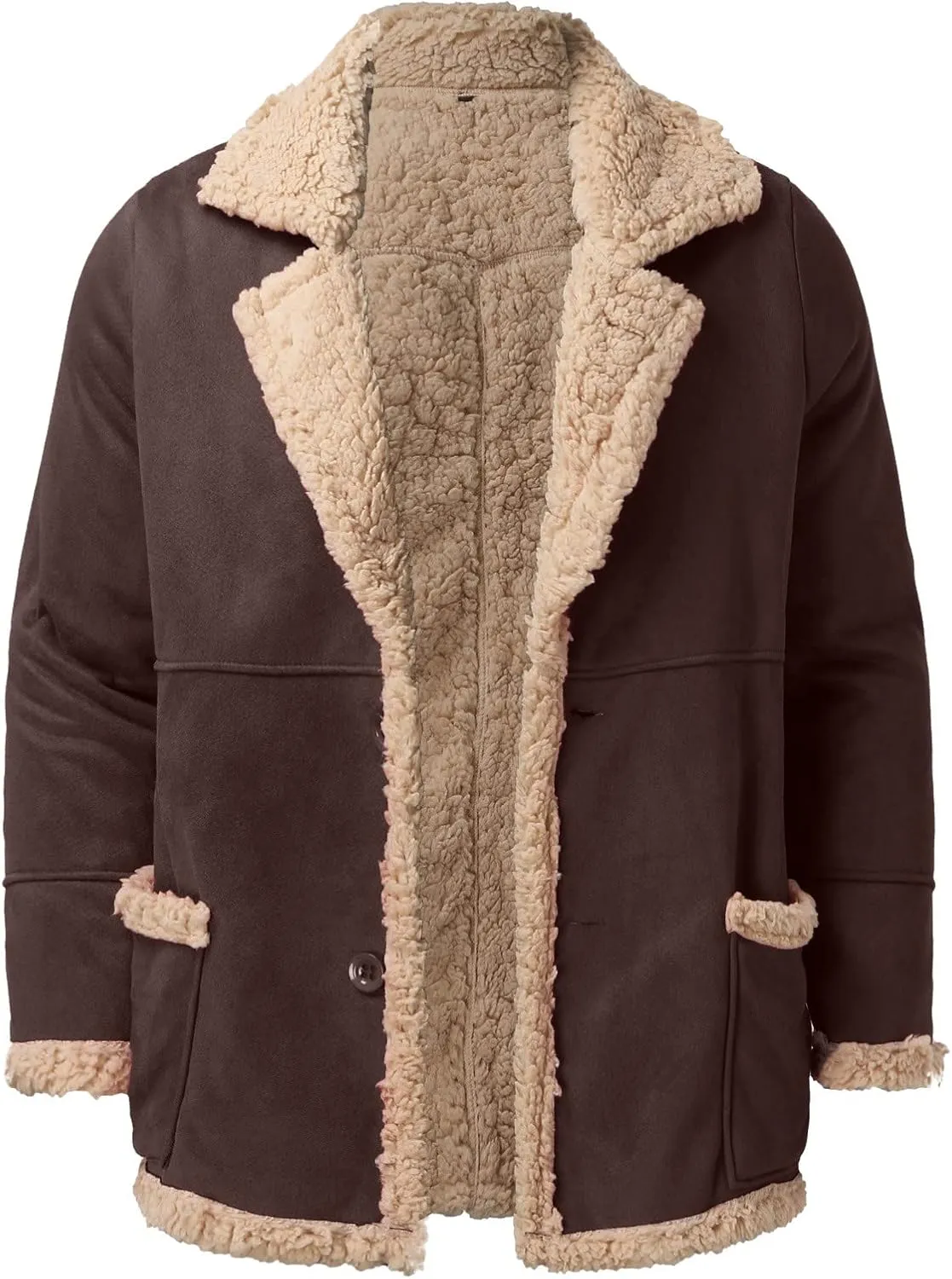 LCMTWX Men's Thick Thermal Winter Jacket Stand Collar Knitted Splice Sweater Coat Casual Cardigan Stylish Outwear Mens