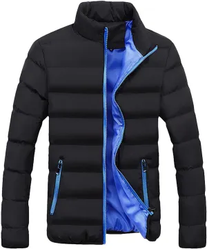LCMTWX Men's Thick Thermal Winter Jacket Stand Collar Knitted Splice Sweater Coat Casual Cardigan Stylish Outwear Mens