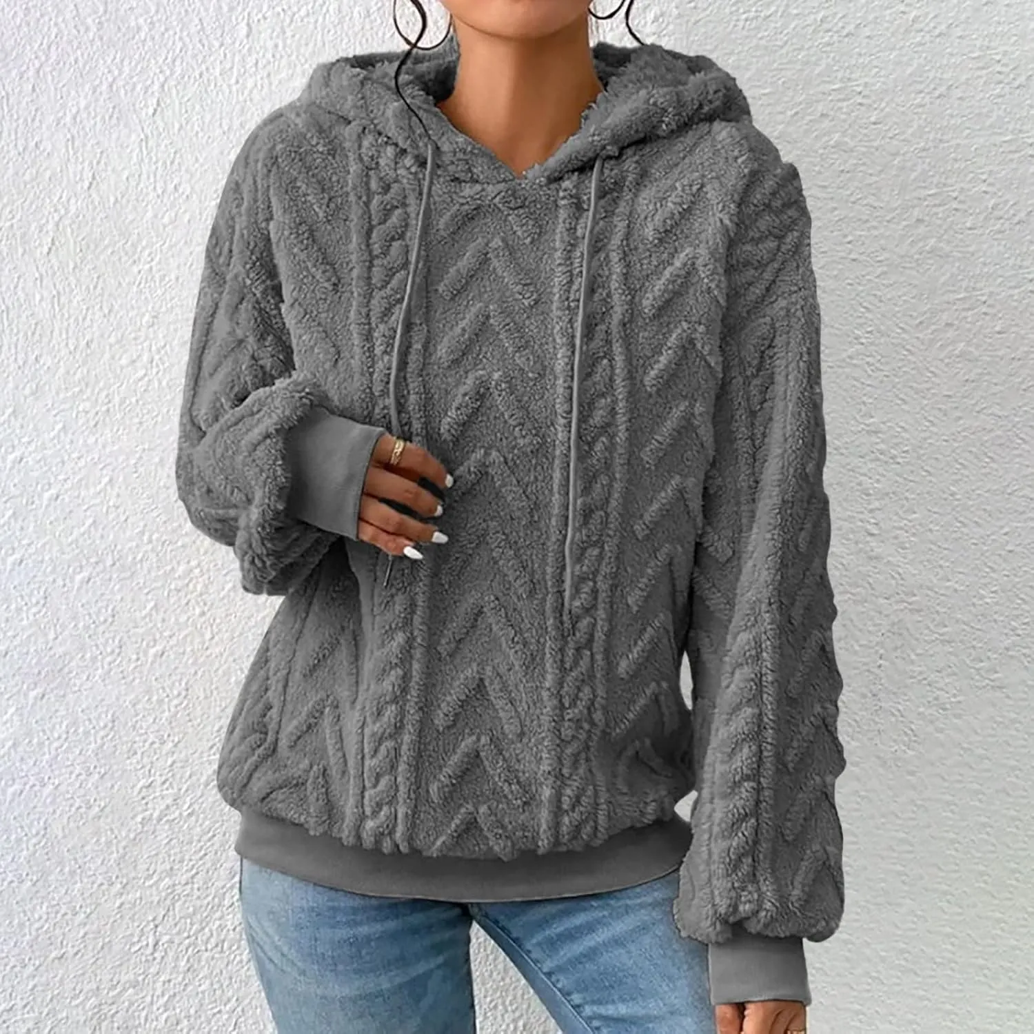 LCMTWX Winter Coats for Women Women's New Solid Hooded Thickened Jacquard Long Sleeve Color Block Patchwork Cardigan Winter
