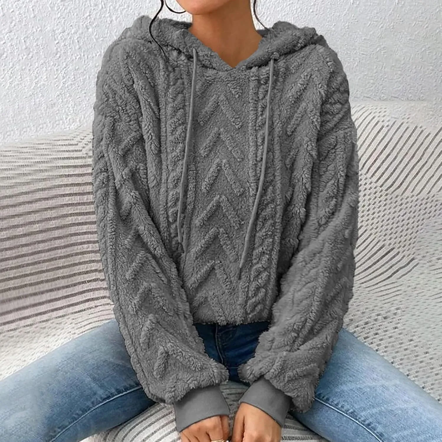 LCMTWX Winter Coats for Women Women's New Solid Hooded Thickened Jacquard Long Sleeve Color Block Patchwork Cardigan Winter