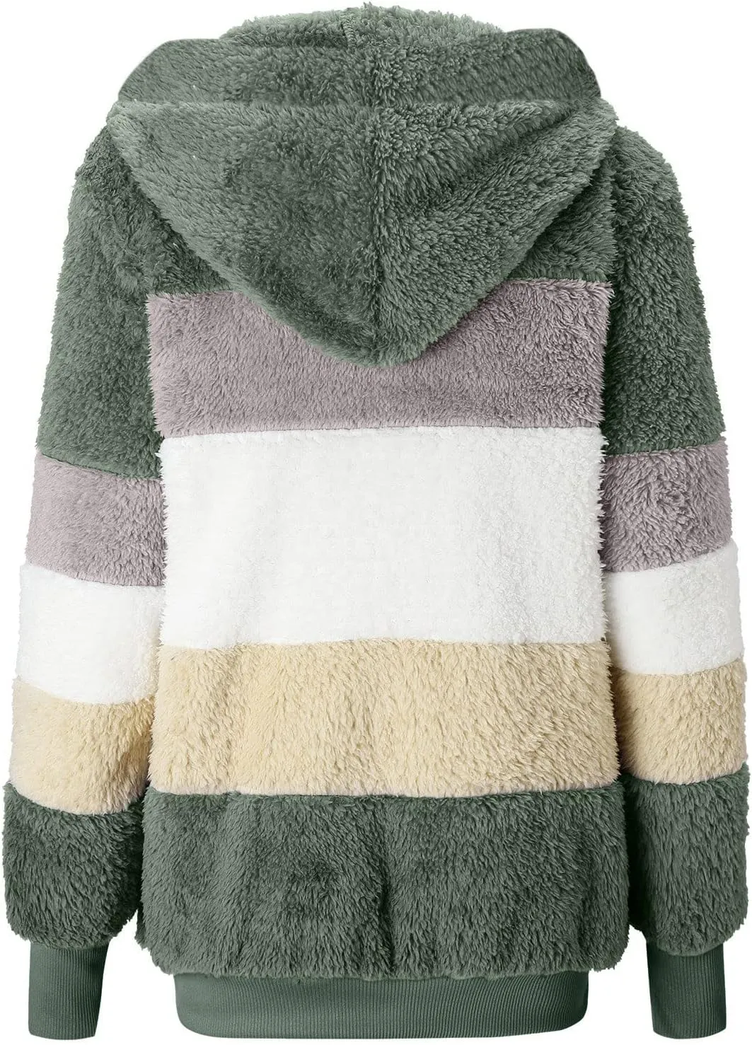 LCMTWX Womens 2023 Winter Fuzzy Fleece Jacket Artificial Wool Zipper Drawstring Solid Oversized Fuzzy Fleece Fluffy Fall