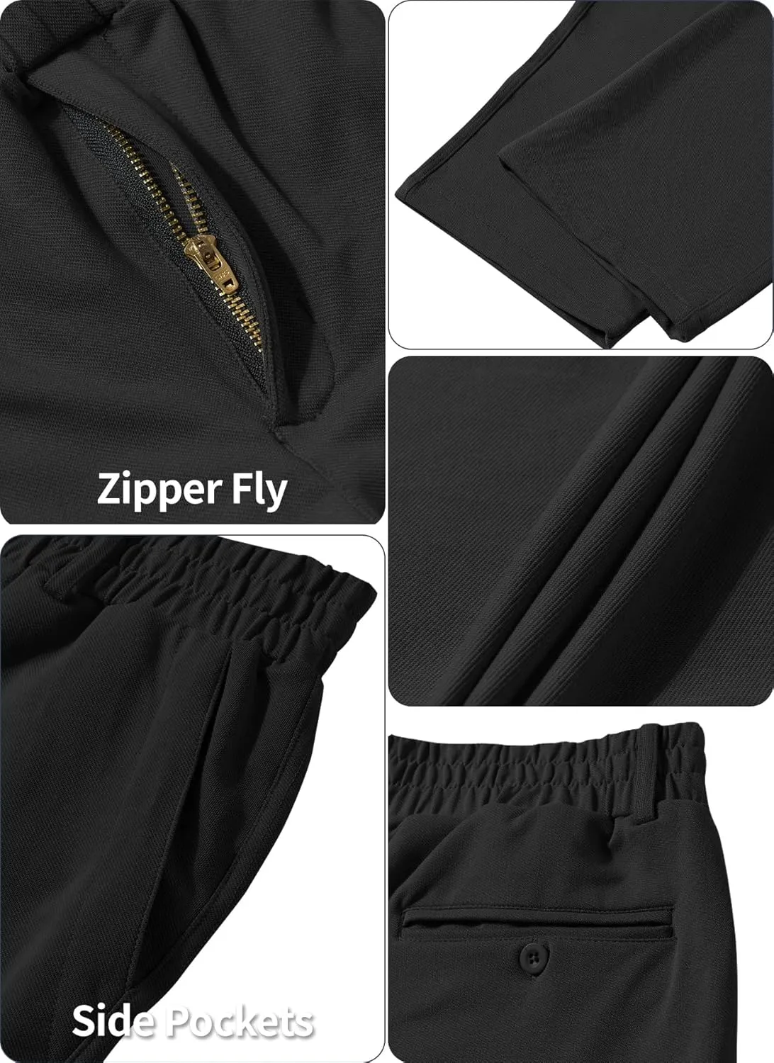 LETAOTAO Mens Elastic Waist Pants for Seniors Adaptive Mens Pants for Elderly with Zipper Fly