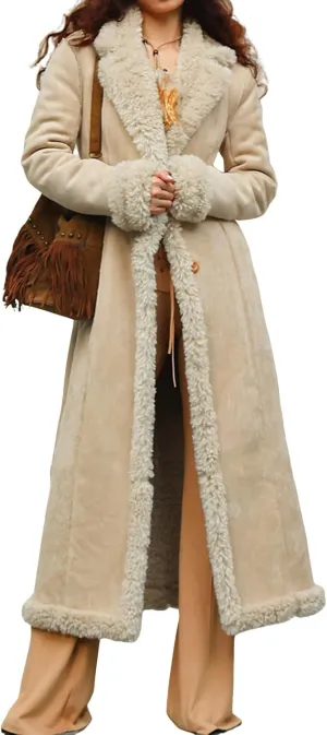 Long Winter Coats for Women Faux Suede Leather Shearing Jacket Fuzzy Sherpa Lined Trench Coat Business Casual Overcoat